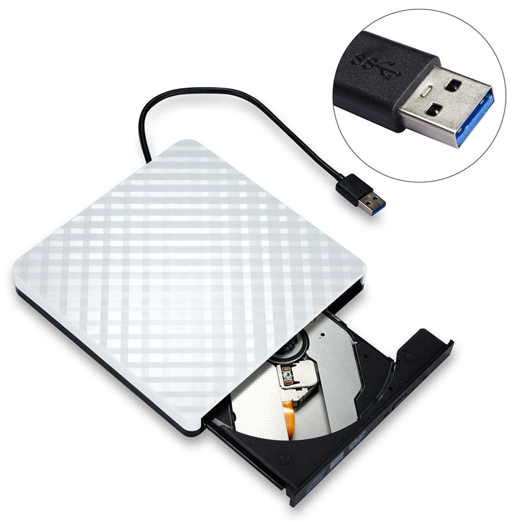 USB3.0 External DVD Player CD Drive VCD Player Portable Reader for Windows XP/7/ 8/ 10 Laptop Desktop PC Computer