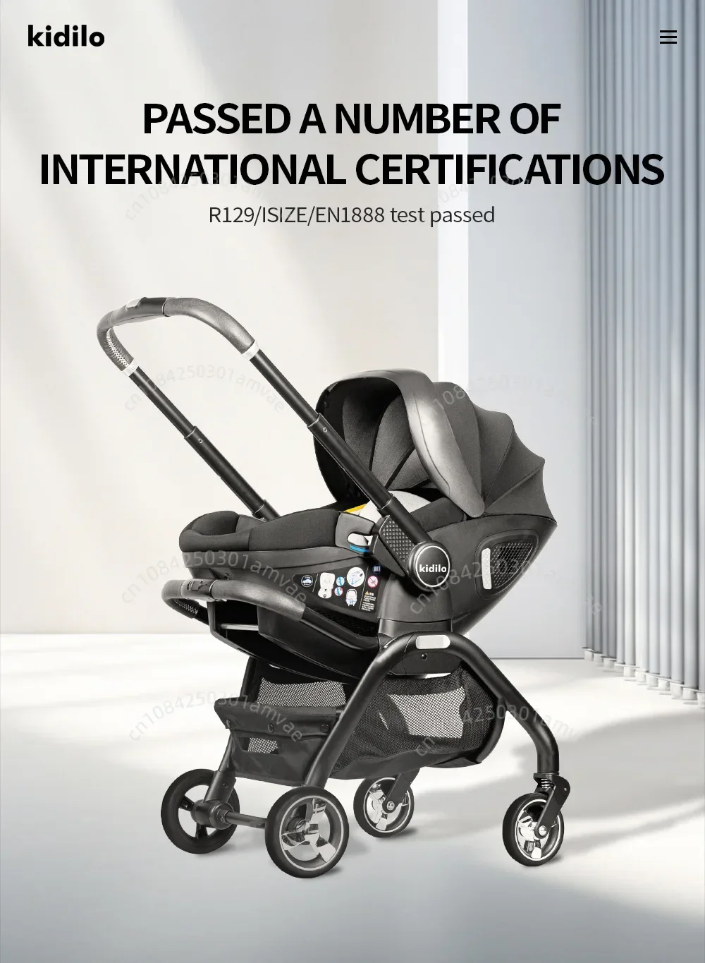Tragbare Babywagen (einschließlich Babykörbchen für Neugeborene) und multifunktionale Babywagen, die aus der EU versendet werden – hochwertige, zusammenklappbare Babywagen. – Detail 10