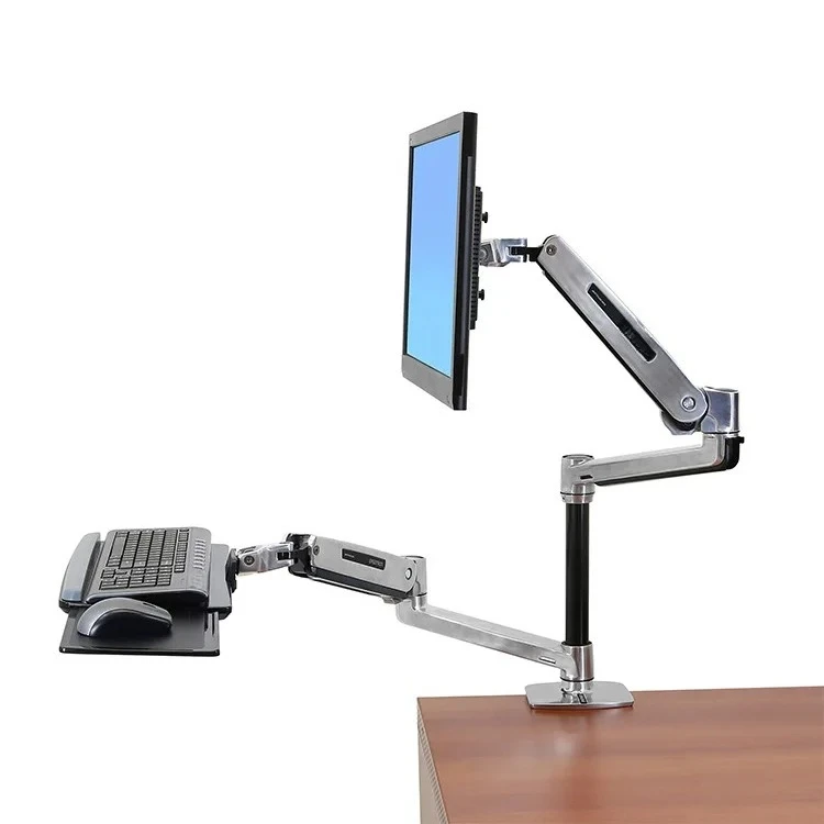 Standing office computer bracket Metal desktop all-in-one machine bracket