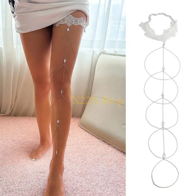ユニークなレースの弾性脚の太ももチェーン女性ビーチボディタッセルチェーンナイトクラブチェーン