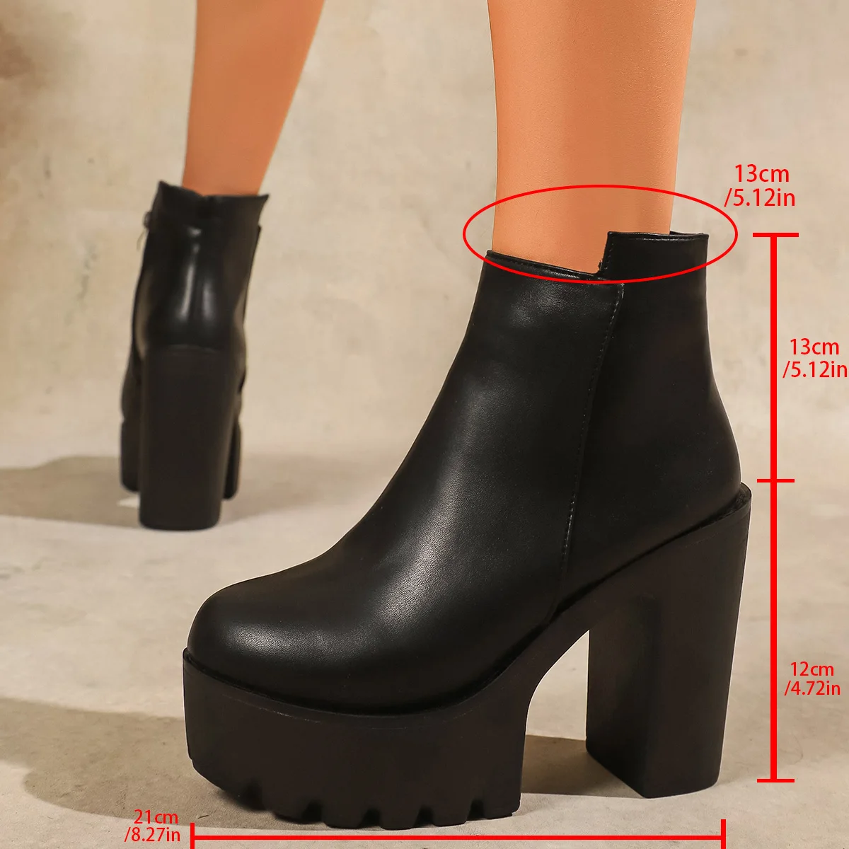 2025New Super High Heel Stiefel Hohe Ferse Schuhe Starke Ferse Kurze Stiefel Herbst Winter Wasserdichte Plattform Einzigen Frauen Stiefel