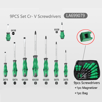 LAOA Screwdrivers 6PCS/9PCS Set Cr- V Screw Driver Slotted and Phillips Screwdrivers Hand Tools Kit