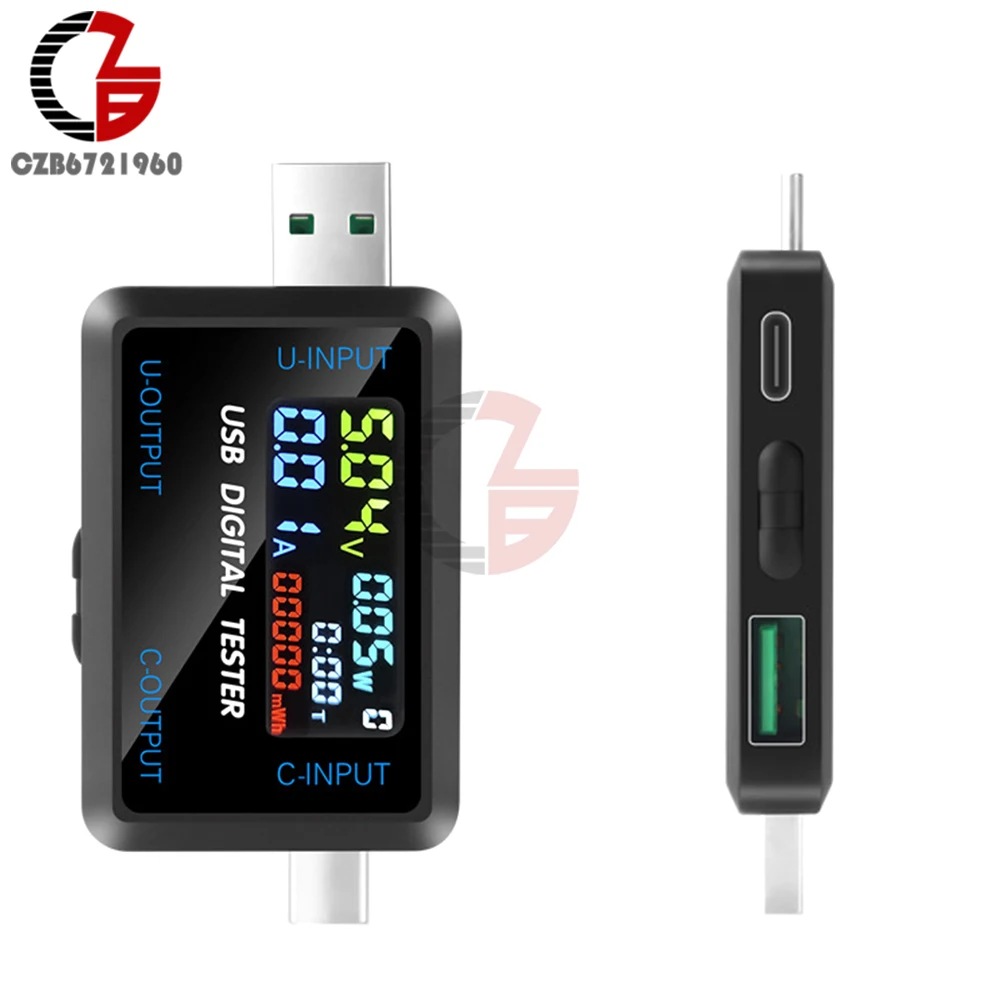 10 in 1 USB Tester DC Digital Voltmeter Amperimetro Current Voltage Meter Volt Ammeter Detector Power Bank Charger Indicator