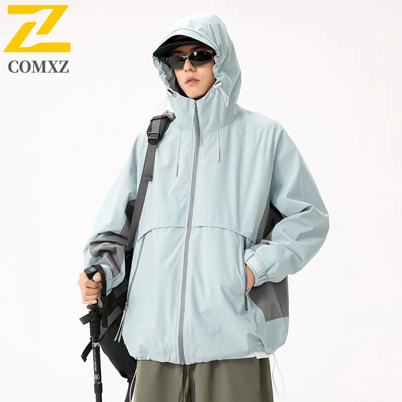 

2025 New Waterproof Hiking Jackets Men's Autumn Splicing Soft shell Windbreakers Men Trendy Waterproof Breathable Rush Coats