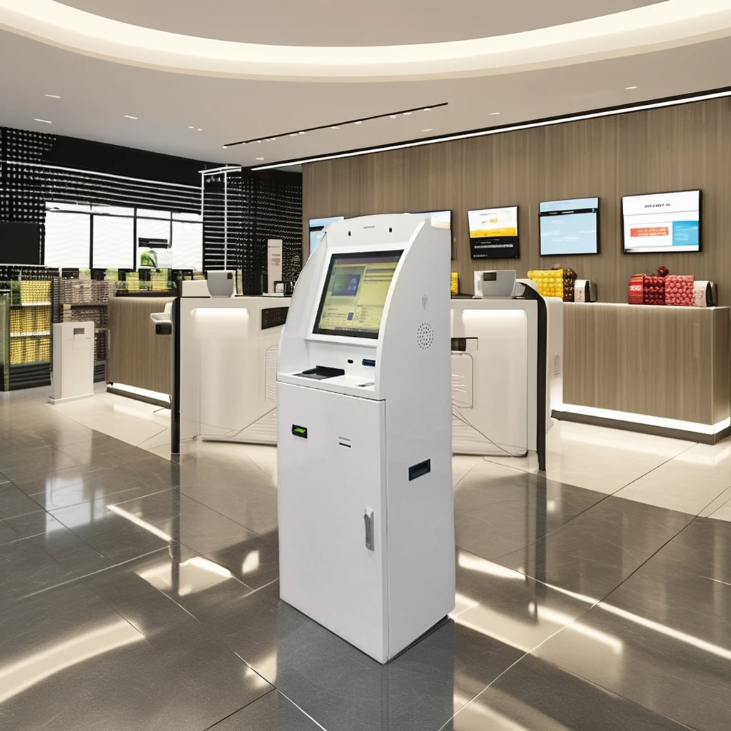 Com furto magnético 21,5 polegadas QRcode Bill Recup Cash Acceptor Quiosque de pagamento de estacionamento para utilidade