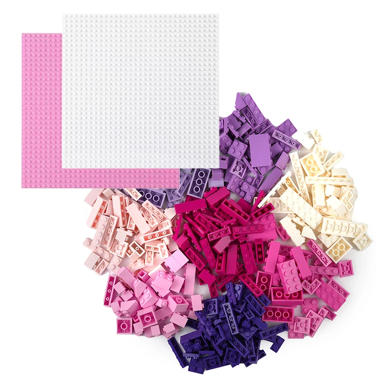 

1000PCS Small Building Blocks set Mixed Bulk Lot Pack Thin Thick Brick Base Plates DIY Toy Compatible Legoed Gift for Girl