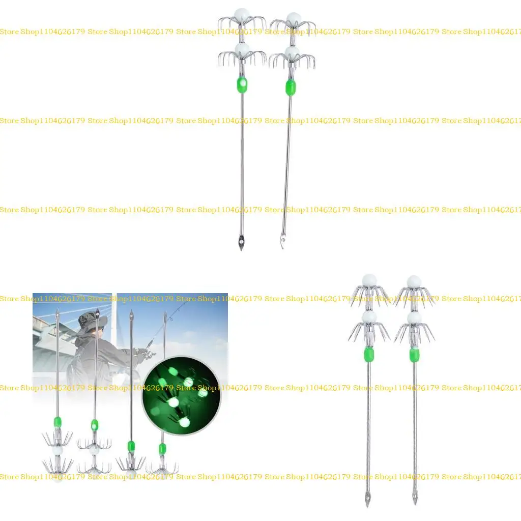 

A1A2 2Pcs Double/Single Layer Luminously Squid Hook Umbrellas Hook Replacement Squid Live Shrimp Hook Fishing Accessories