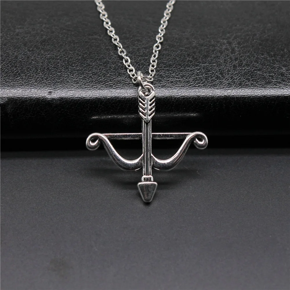 Simple Classic Fashion 26x25mm Antique Silver Color Arrow Pendant Girl Women Short Chain Necklaces Choker Necklace