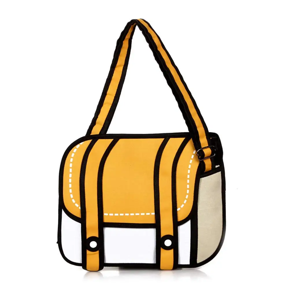 

3D Style Crossbody Bags for Women 2D Drawing Cartoon Canvas Bag Comic 3D Messenger Bag Shoulder Bag for Women