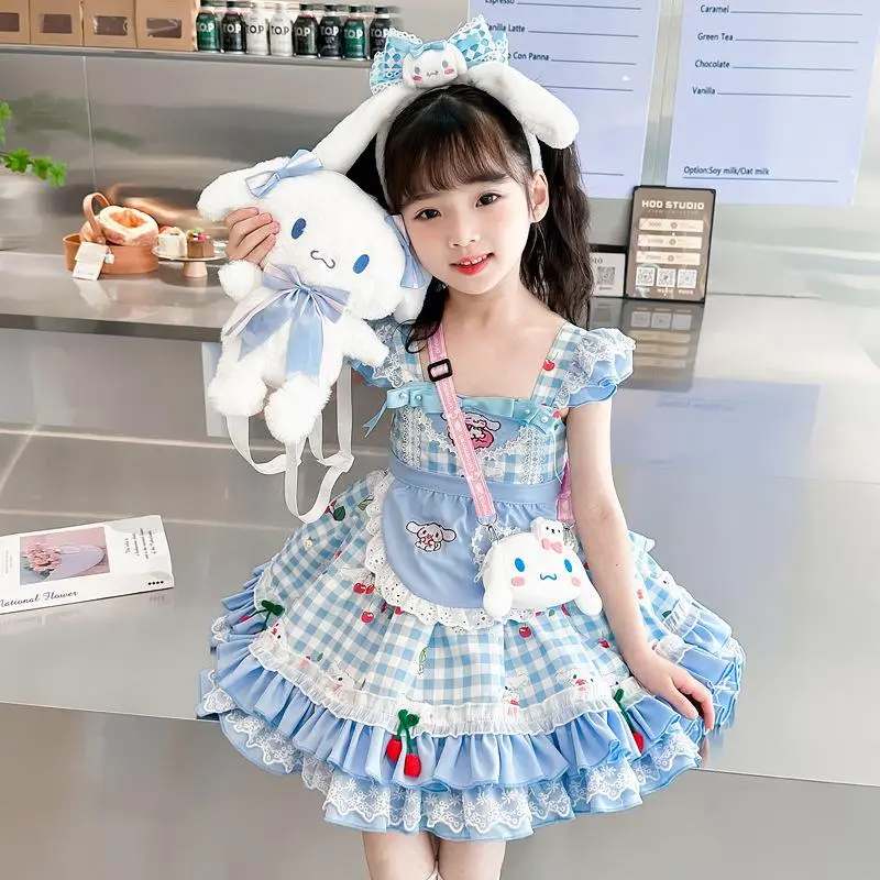 

Аниме-платье принцессы Синаморолл в стиле Лолита, детское пышное платье для дня рождения, праздничное платье для девочек, милое бальное платье, многослойное платье, подарок на праздник