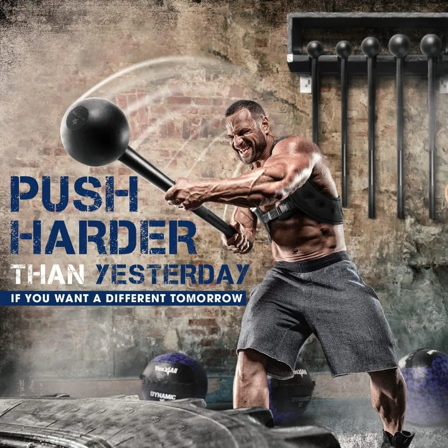 Yes4All جرس الصولجان الفولاذي لتدريب القوة مثالي لتطوير عضلات الجسم بالكامل وقبضة الكتف وتدريبات الساعد