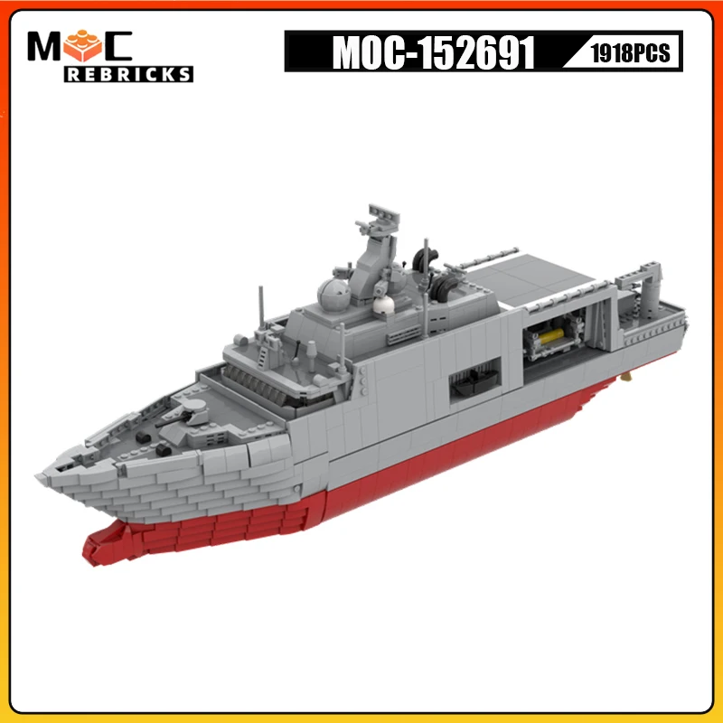 MOC-152691 Military Warship Series Countermeasures Ship Building Block Experts Collection Education Puzzle Bricks Kids Xmas Toys