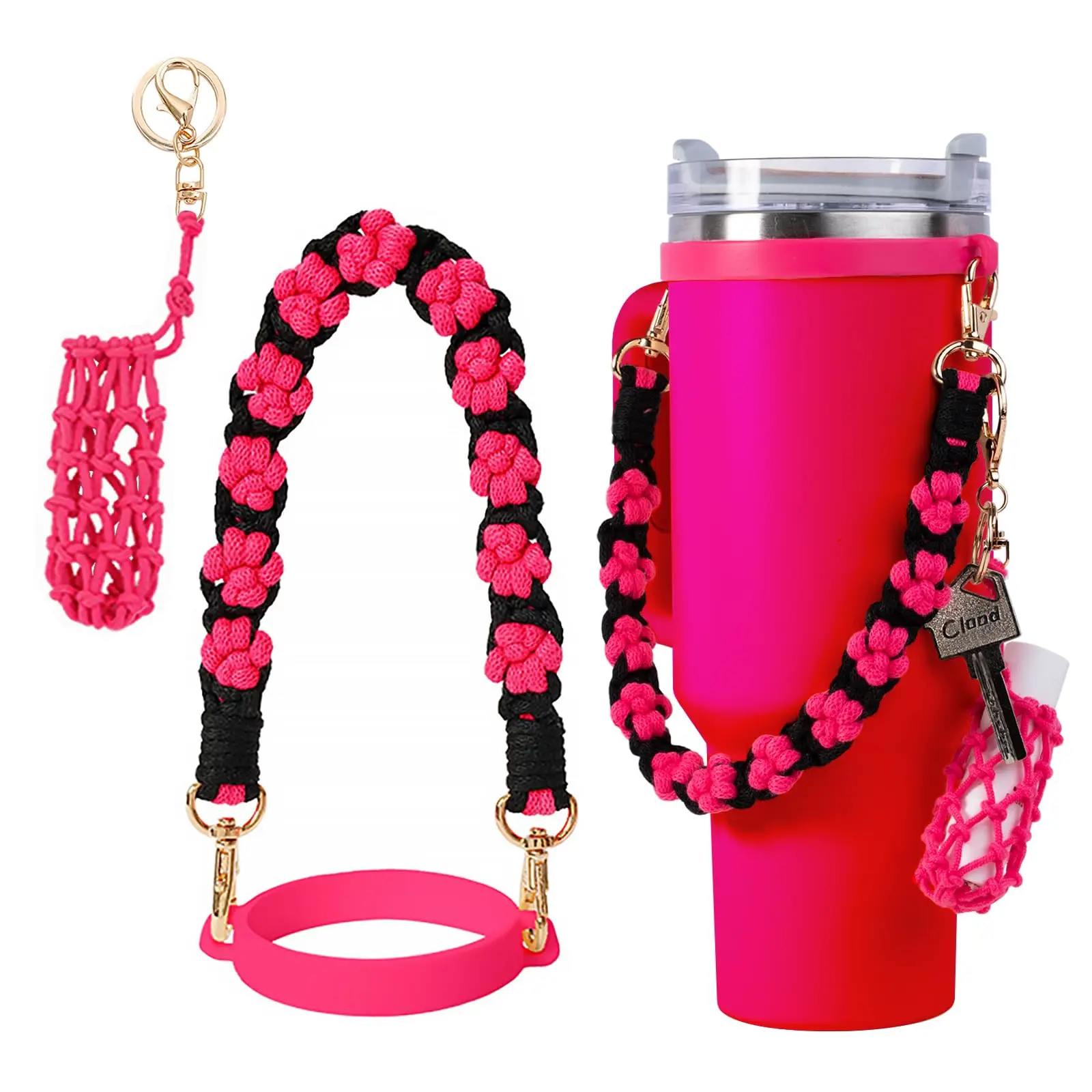 

Cute Cup Accessories for Stanley: Water Bottle Handle Strap for Kids Girls Women Easy to Carrying and Durability