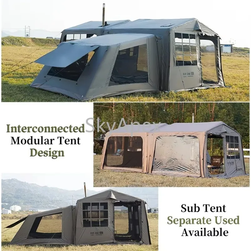 Four  Season  Extended  Type Air Tent with Chimney Hole UV Resistant Durable Construction Outdoor Tent for Outdoor Entertainment