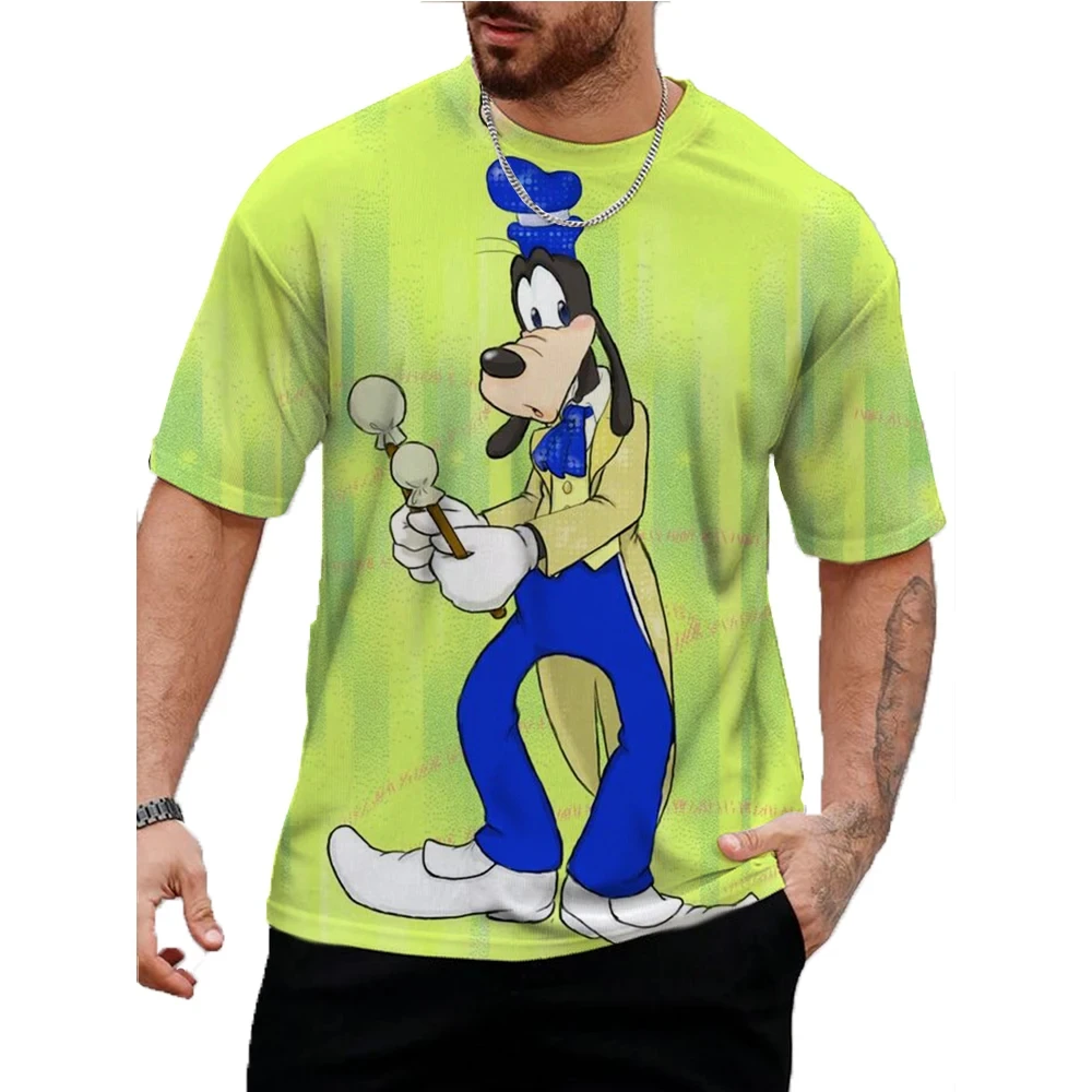 

Men Women Disney Goofy Print T-shirt Summer Fun Cartoon Tops Tees Male Fashion Short Sleeve Clothing Casual Stylish Streetwear