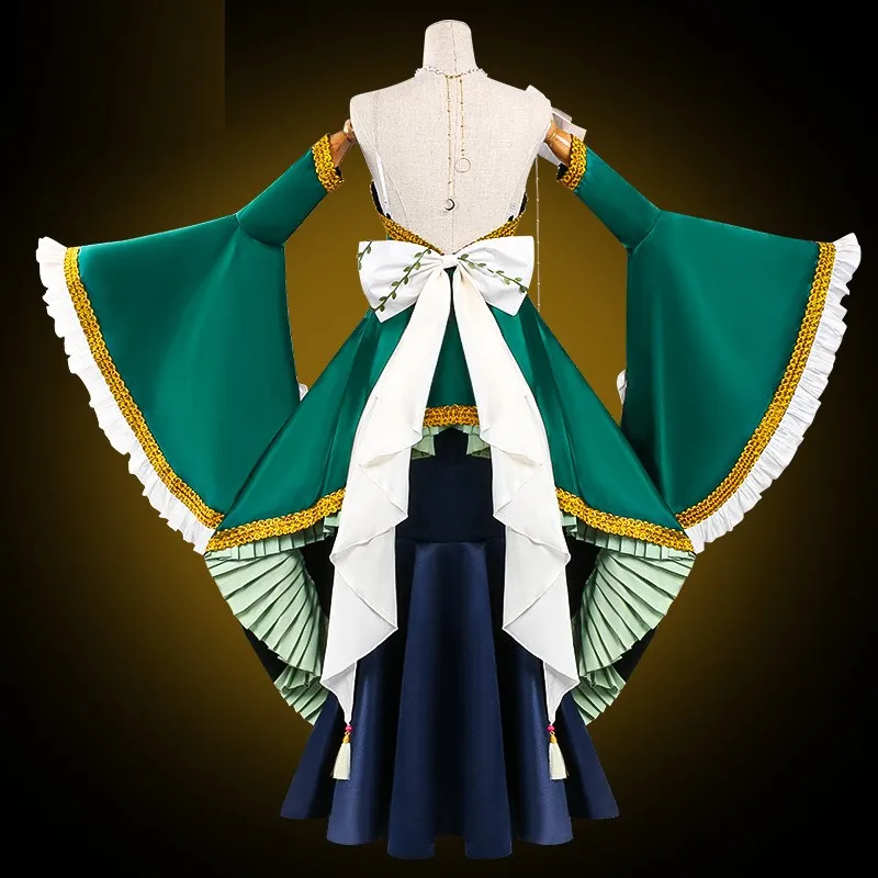 Anime CODE GEASS Lelouch of The Rebellion C.C. Cosplay Costume Halloween Deep Blue Women party full dress Floor length Skirt Wig