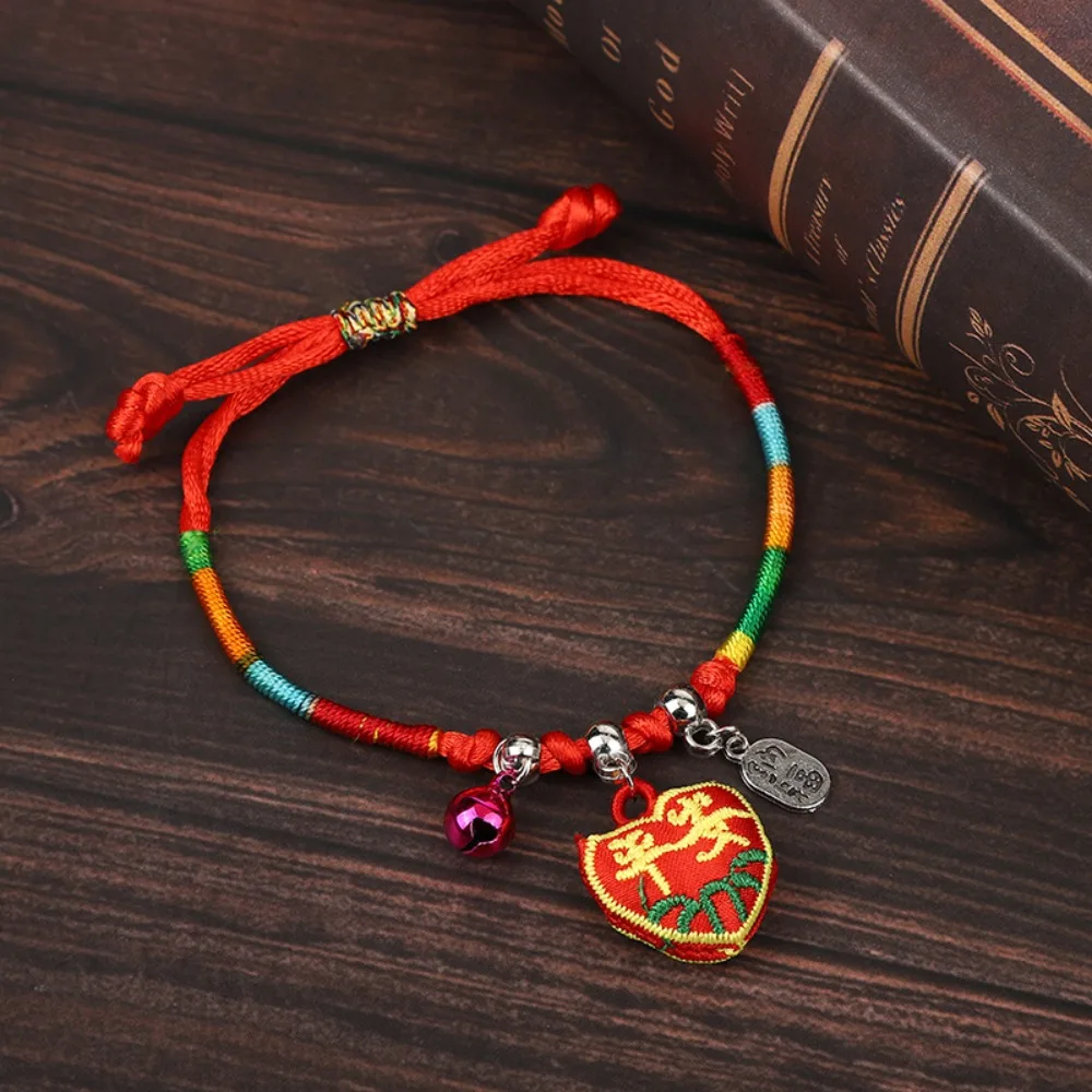 Chinese Style Dragon Boat Festival Bracelet Adjustable Ethnic Braided Hand Ropes Cute Zongzi Pendent Colored Lucky Bracelet