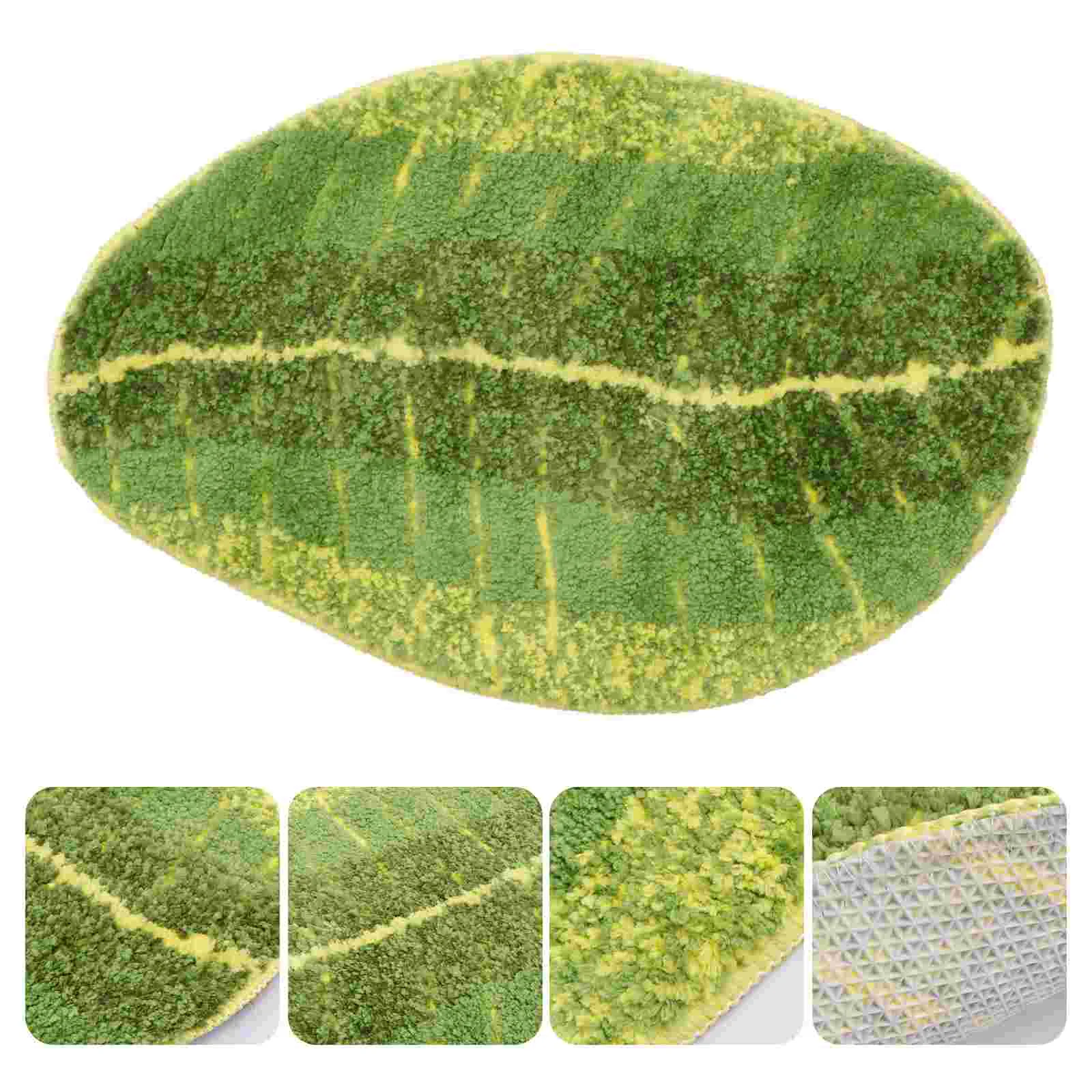 

Leaf Rug Living Room Non Kitchen Rugs and Mats Bathroom Area Carpet Shape Absorb Water