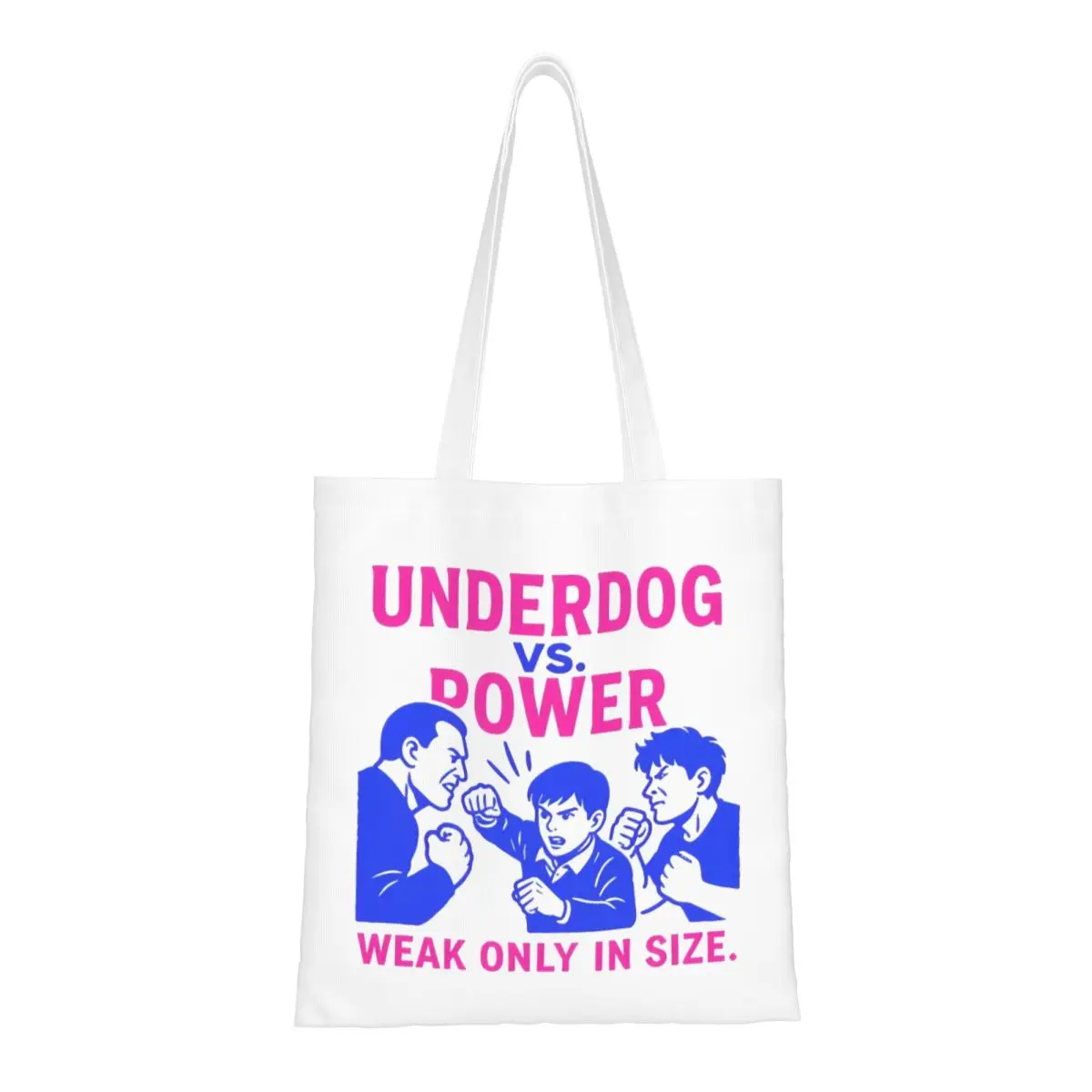 

Weak Hero Underdog Vs Power Canvas Tote Bag Fashion Large Capacity Grocery Bag for Women Shopping Bags