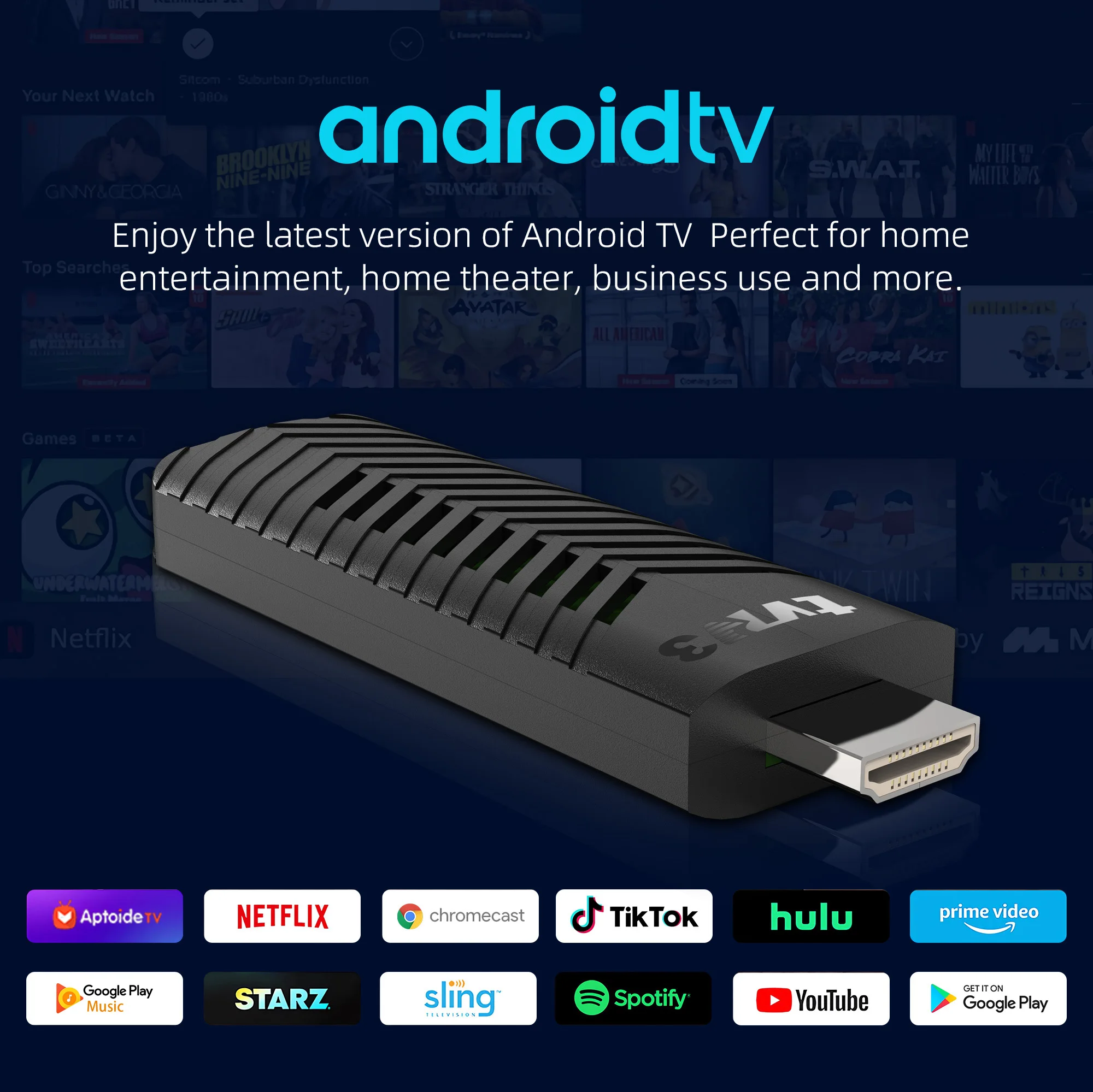 Smart TV Stick Android Amlogic 4K Reproductor multimedia de YouTube RAM 1 GB ROM 8 GB 2.4G WIFI Decodificador TVR3 plus