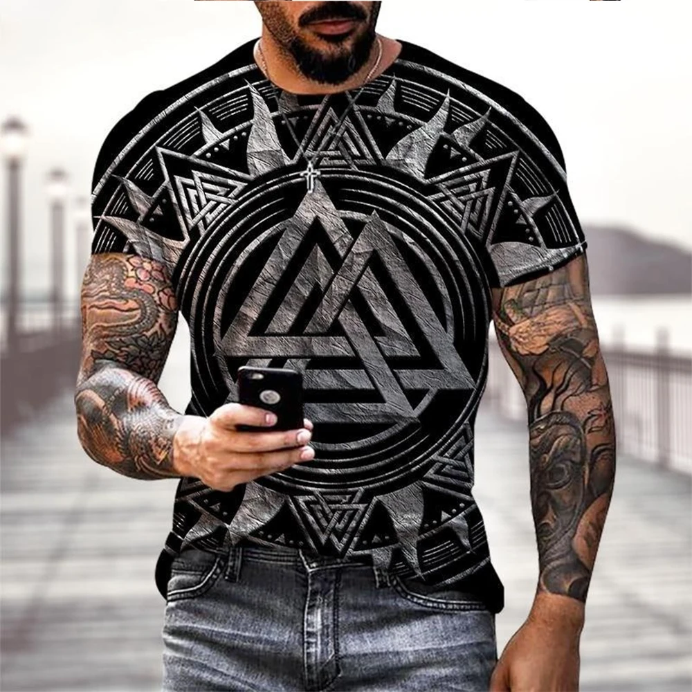 Wikinger Tattoo 3D-Druck T-Shi – Summer Viking Clothing Bewertung und Preis