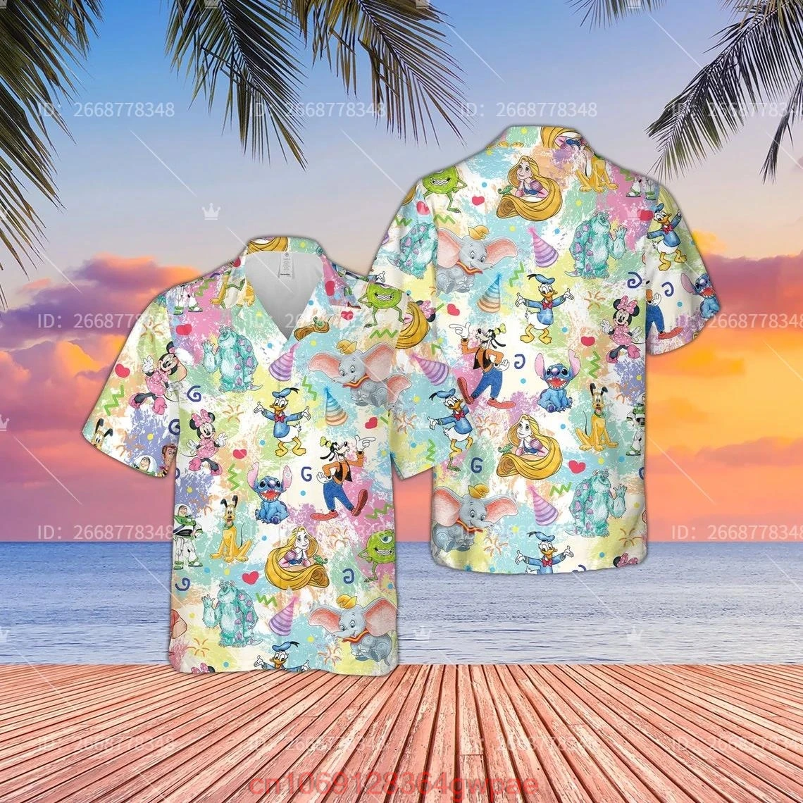 The Little Mermaid Hawaii Shirt Ariel Fashion short-sleeved shirt  Ariel and Friends Button Up Shirts Disney Hawaiian shirt