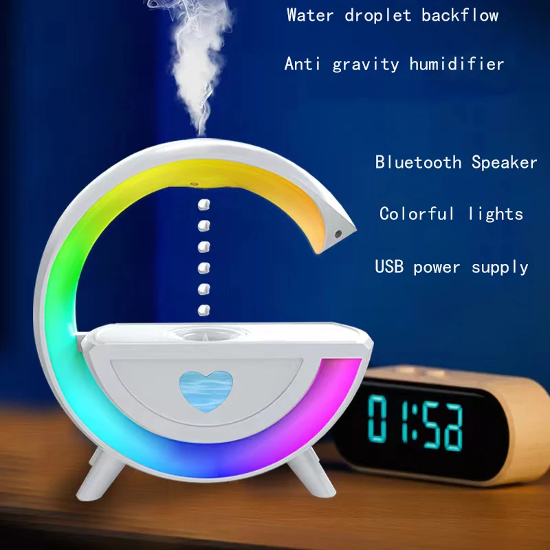 New Three In One Multifunctional Anti Gravity Humidifier, Bluetooth Speaker, Ambient Light, Speaker, Home Atomizer