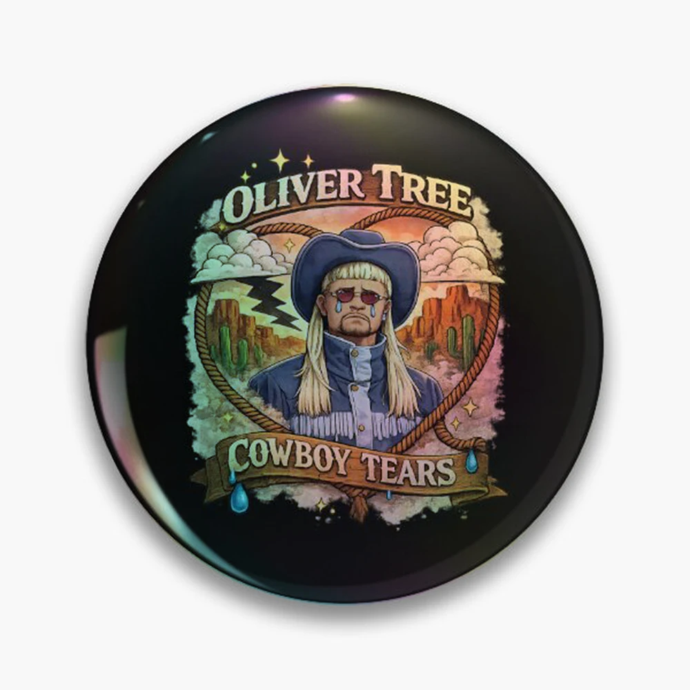 Oliver Tree Pin Holographic Star Heart Pin Brooches Laminated Button Fashion Accessory