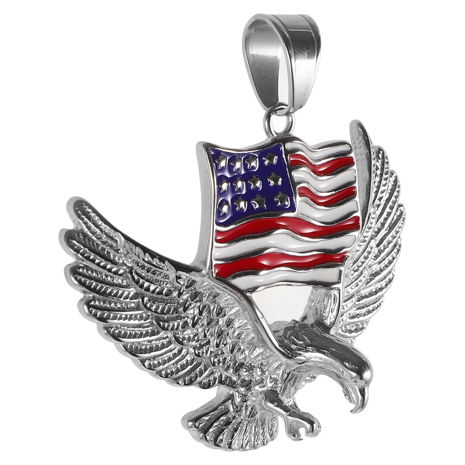 

Flag Eagle Pendant Jewelry Titanium Steel Durable Classic Style Hanging Charm Men Pendant Cool Chain Accessory