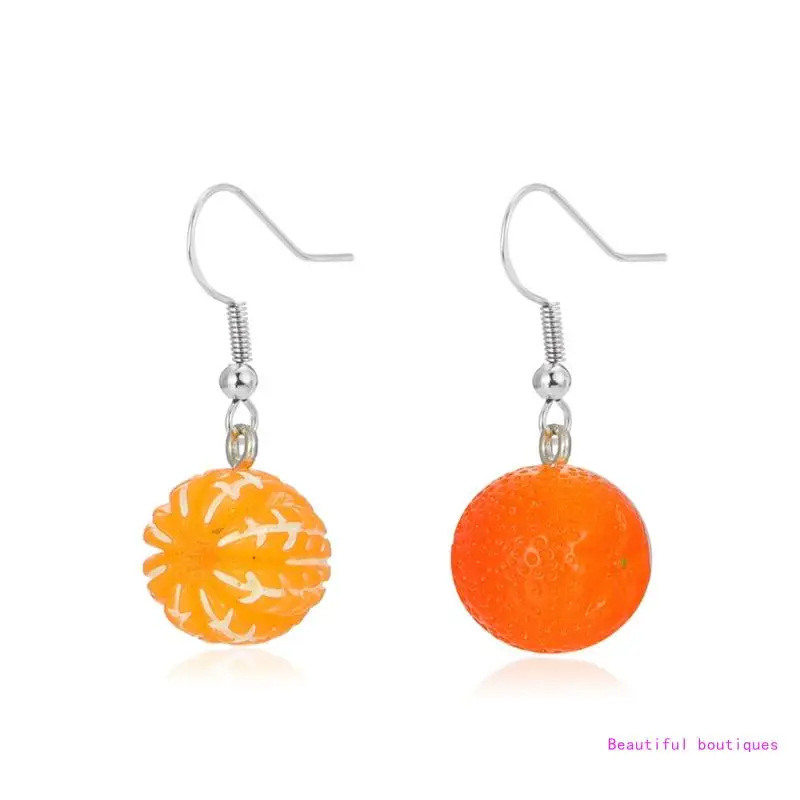 

European and American Popular Fruit Earrings Fashion Personality Ear Jewelry for Creative Colorful Orange Women's DropShip