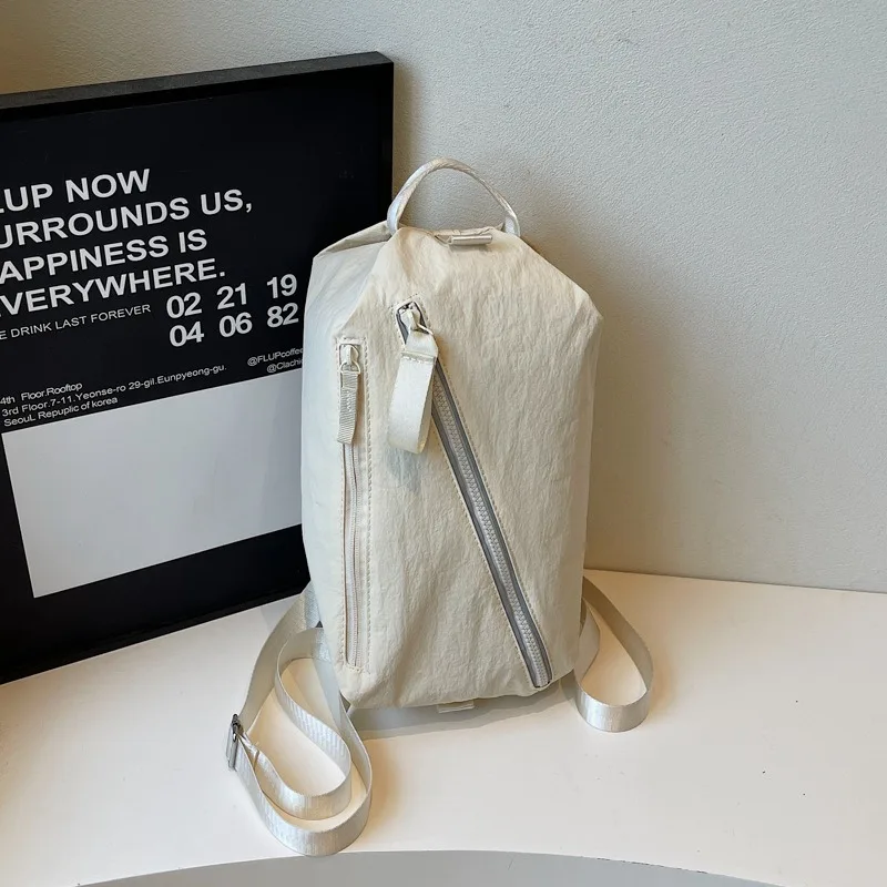 

Nylon Shoulder Bag Multi-pocket Design Simple Solid Color Large Capacity Casual Versatile Portable Messenger Bag