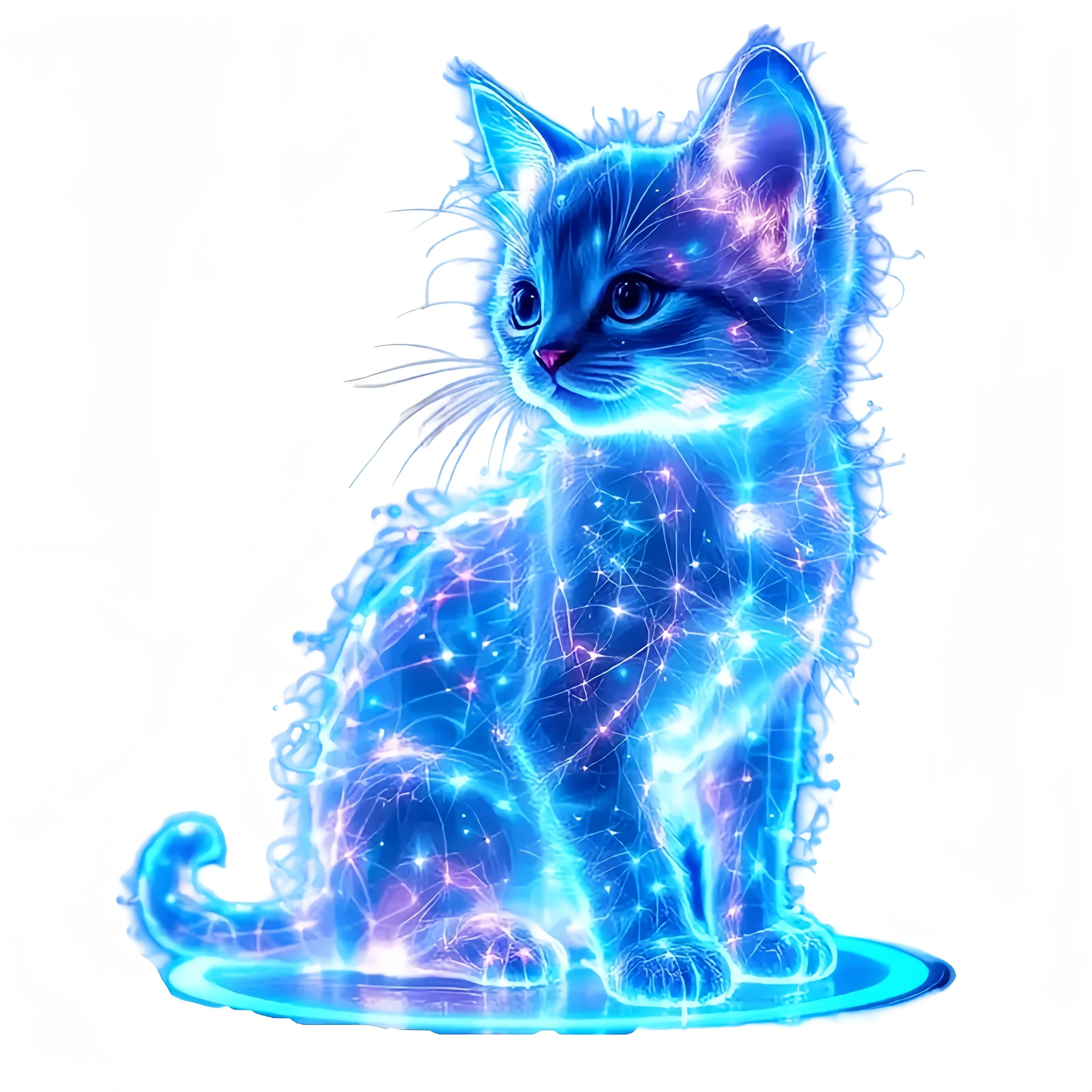 

1PC Charming Blue Cat Motorcycle Stickers Waterproof for Scooter Fuel Tank Front Fairing Vinyl Decals Car Window Decoration