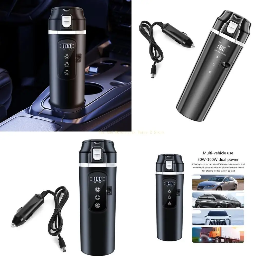 12V 24V Car Electric Kettle, Travel Electric TeaCoffee Kettle Fast Water Boiler & Heater Automatic Shut-Offs