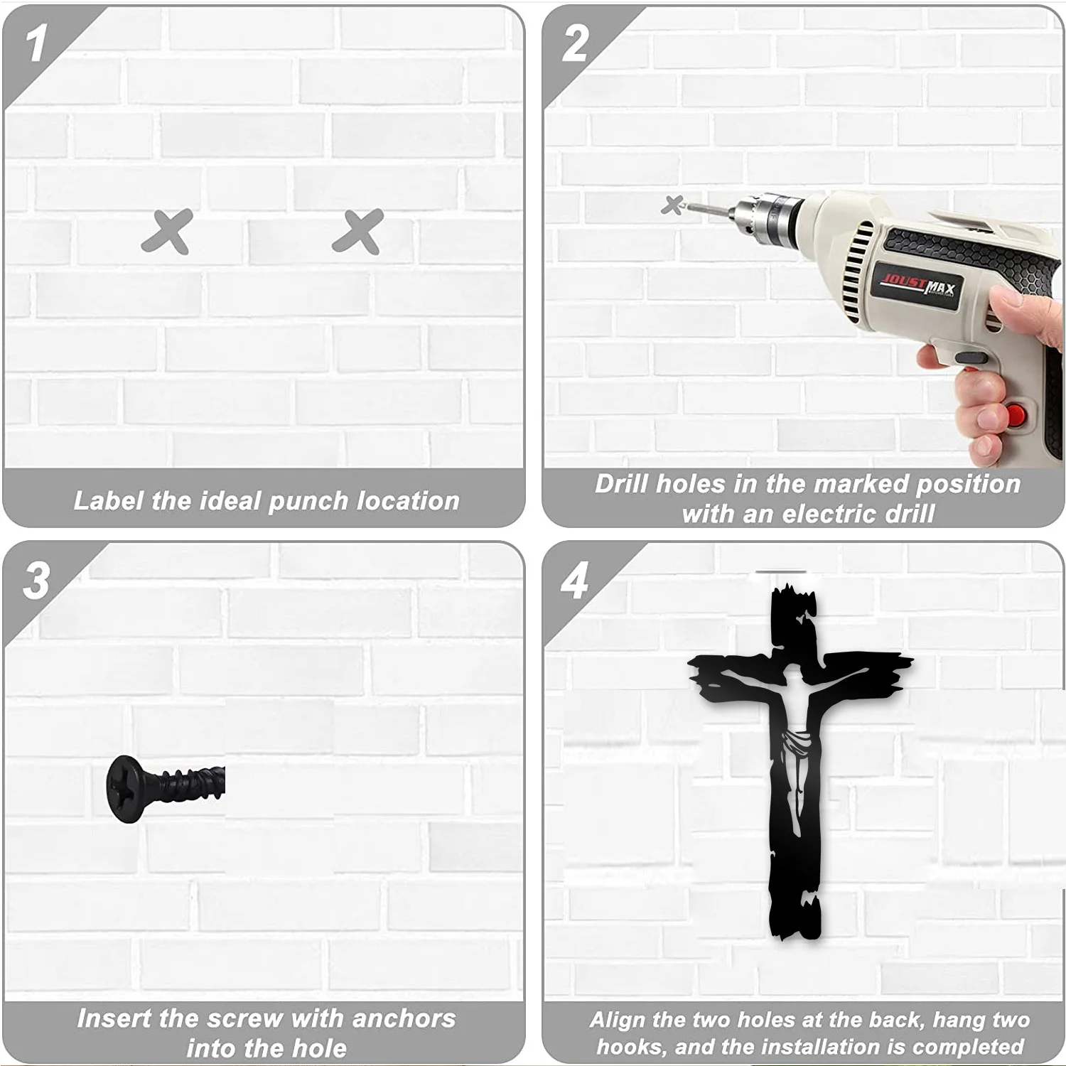 كريستيان الصليب يسوع المعادن جدار الفن تسجيل مزرعة ديكور معلق أسود انقطاع اللوحة المنزل مكتب غرفة المعيشة غرفة نوم الديكور #5