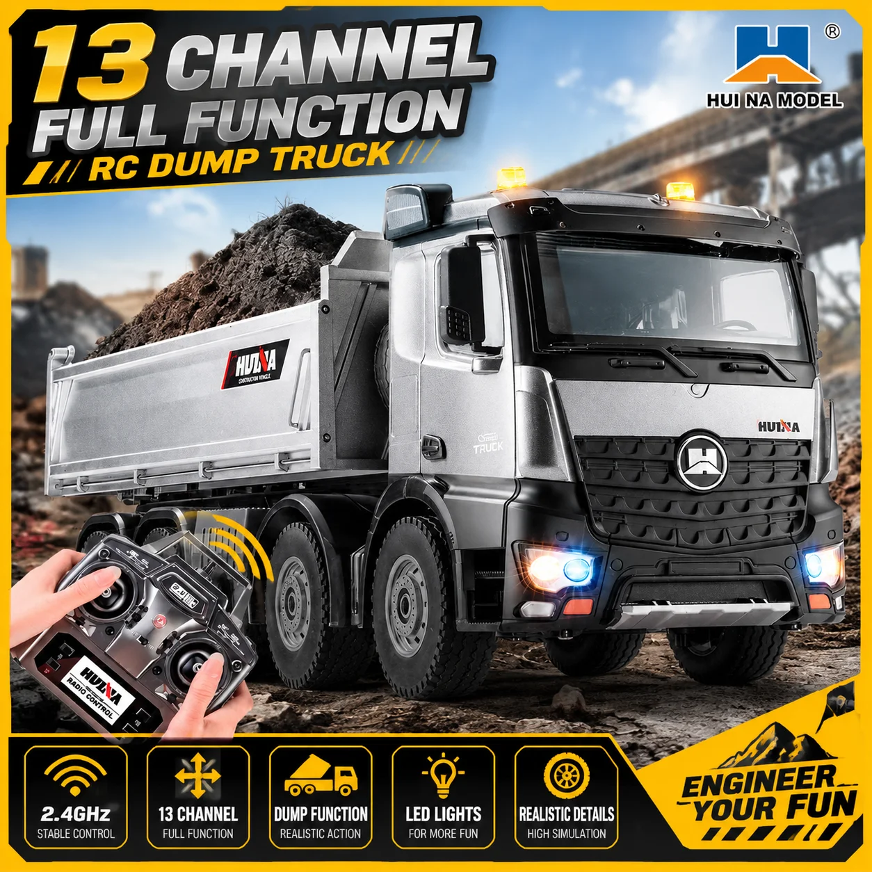 Dump Truck Toy - Huina Rc Model 1536pro High End