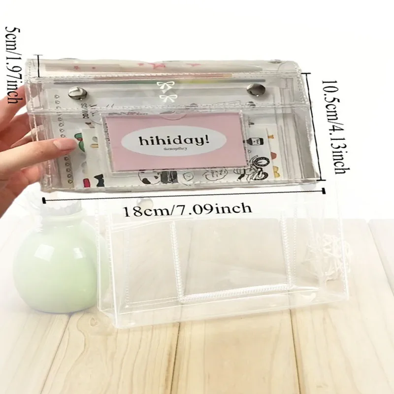 1PCS Portable 4-Layer PVC Transparent Pencil Case Makeup Bag, Travel Toiletry Organizer & Multi-Purpose Pencil Case For Students