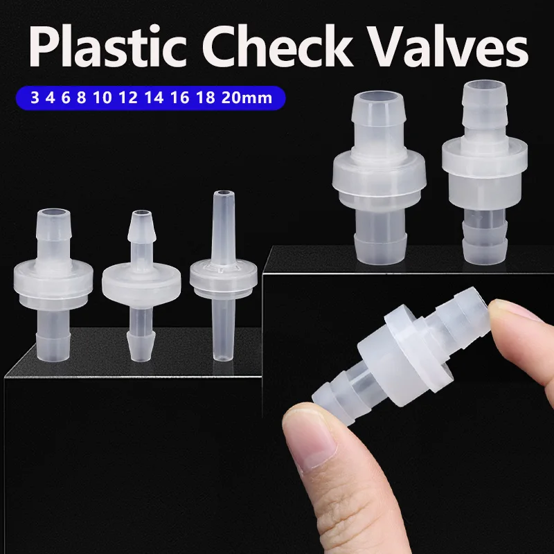 2/5/10Pcs Plastic One-Way Check Valve 3 4 6 8 10 12mm Pagoda Inline Non-Return Check Valves Fuel Gas Liquid Air Fluid Stopper