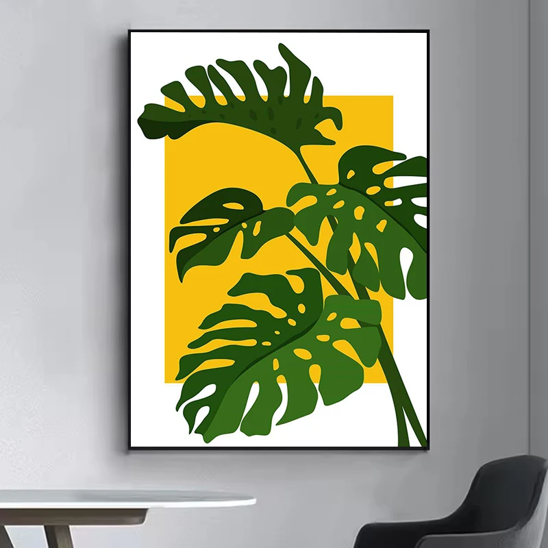 

Modern Living Room Paintings Tropical Plants Monstera Poster Wall Posters Home Decoration Bedroom Decor Vintage Art Mura