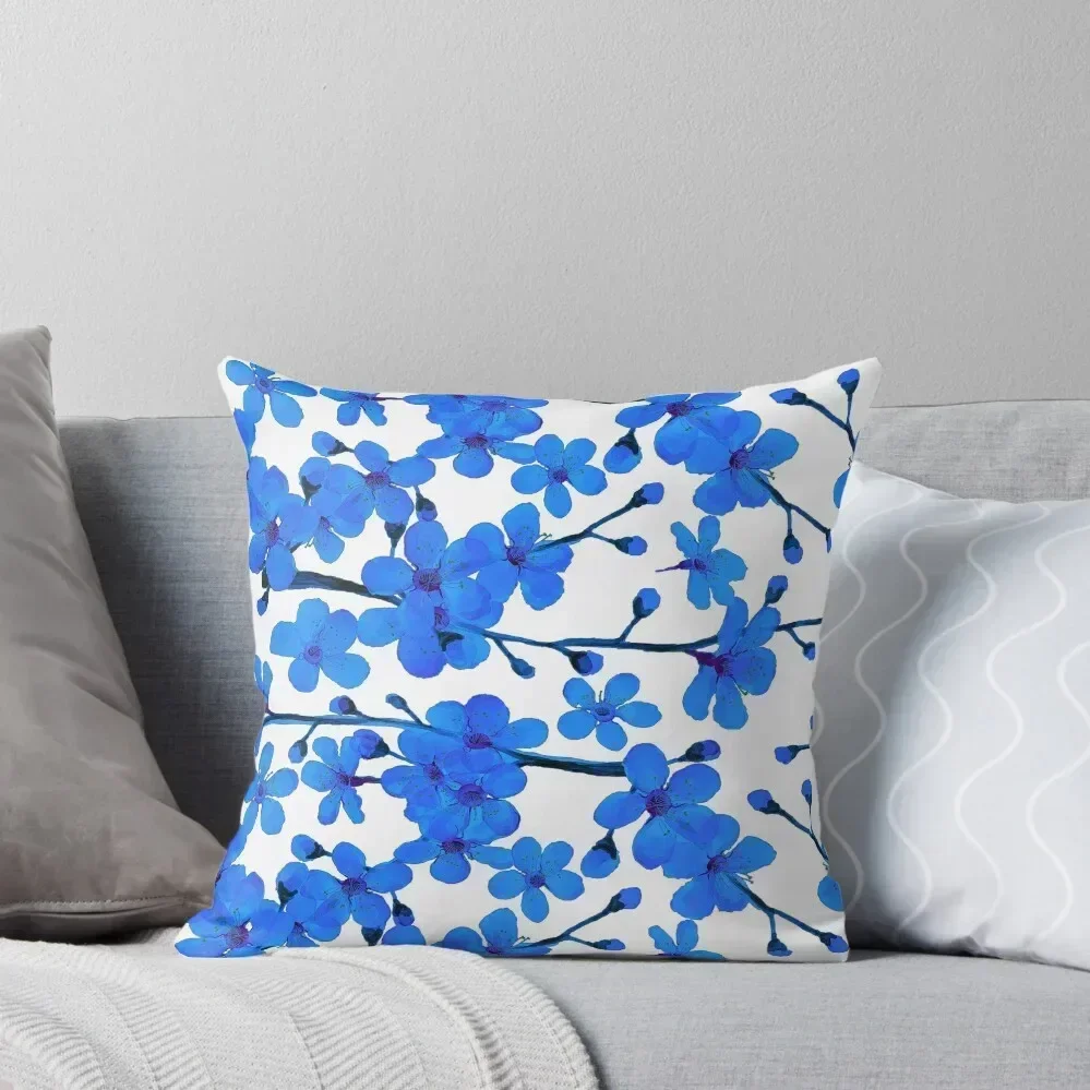 

Cherry Blossom blue, Chinoiserie Throw Pillow Plaid Sofa anime girl pillow pillowcase Embroidered Cushion Cover pillow