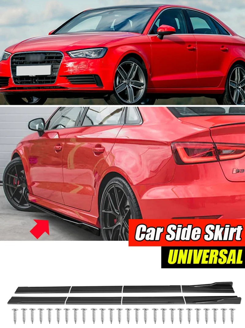 Für Mercedes Benz Zubehör W177 W176 W203 W204 W205 W211 W212 W213 AMG Auto Seitenschweller Verlängerung Rocker Panel Splitter 8 stücke A – Detail 1