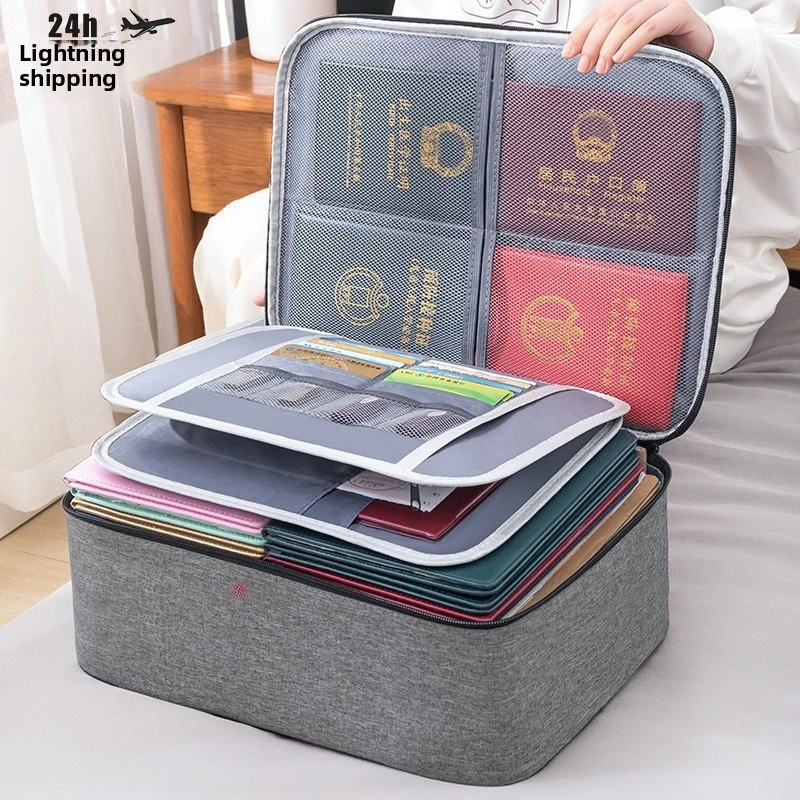 Home Document Storage Bag, Large Capacity Household Certificate Passport Card Holder, Waterproof File Folder,  Organizer