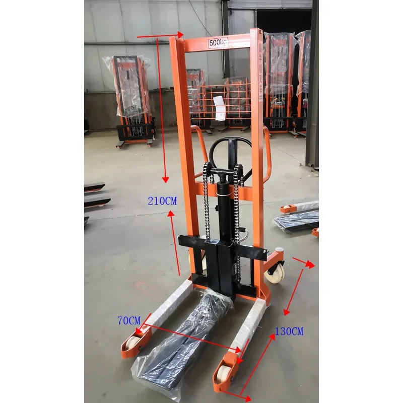 Hand Pallet Lifts Forklift ton Hydraulic With Adjustle Forks Aluminium Manual Stacker
