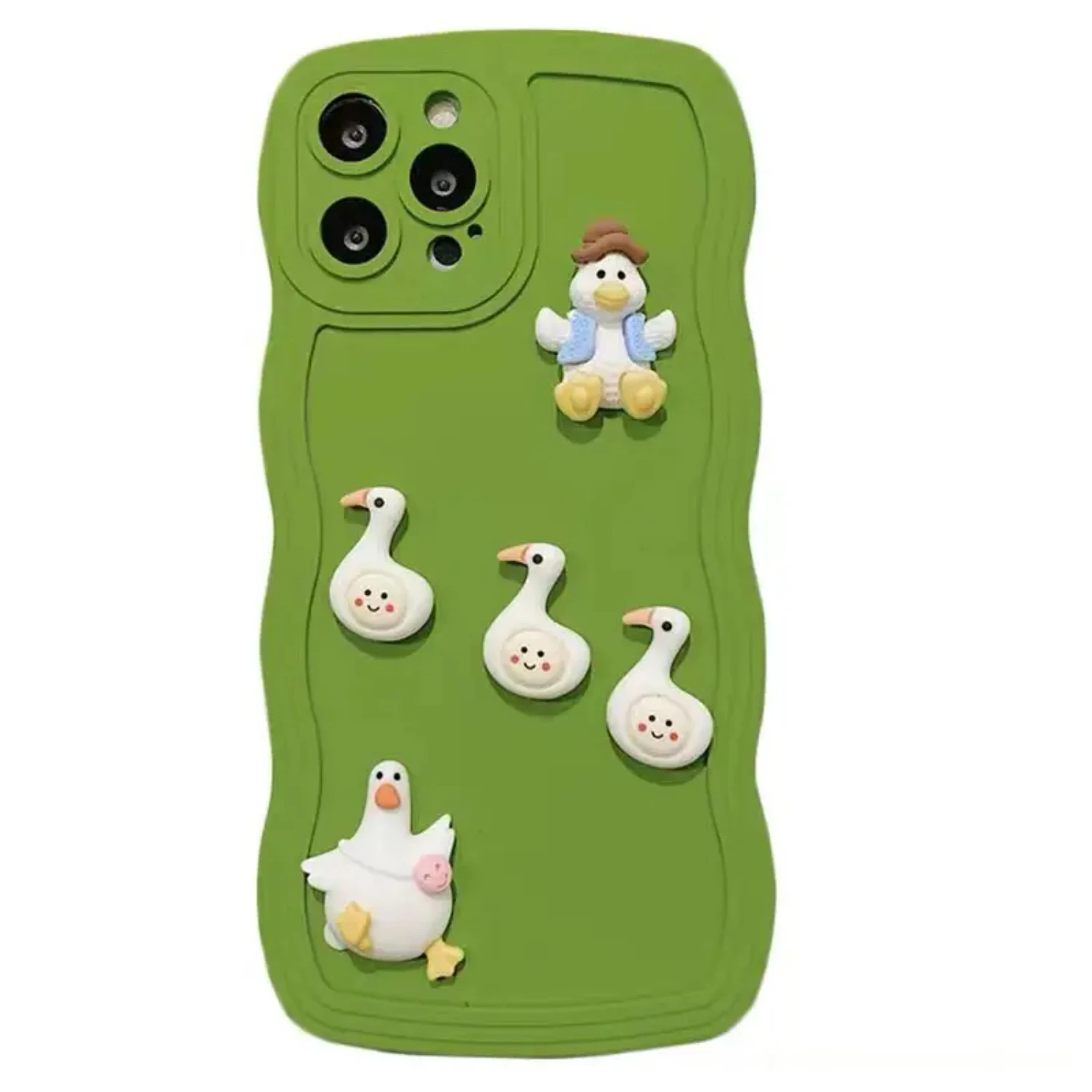 White Duck Shock Absorbent Protective Case For IPhone 7/8/11/12/13 Green