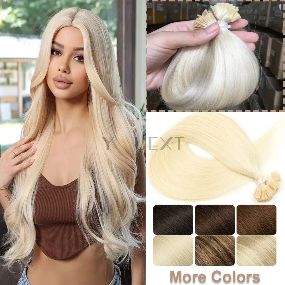 

Flat Tip Human Hair Extensions 50pcs/set Natural Straight Keratin Tip Hair Extensions For Salon 12inch-20inch 30g/pack