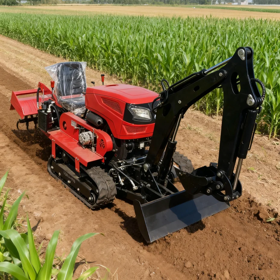 Small Multi-function Rotary Tiller Outdoor Multi-function Micro Tiller Orchard Trenching Tiller