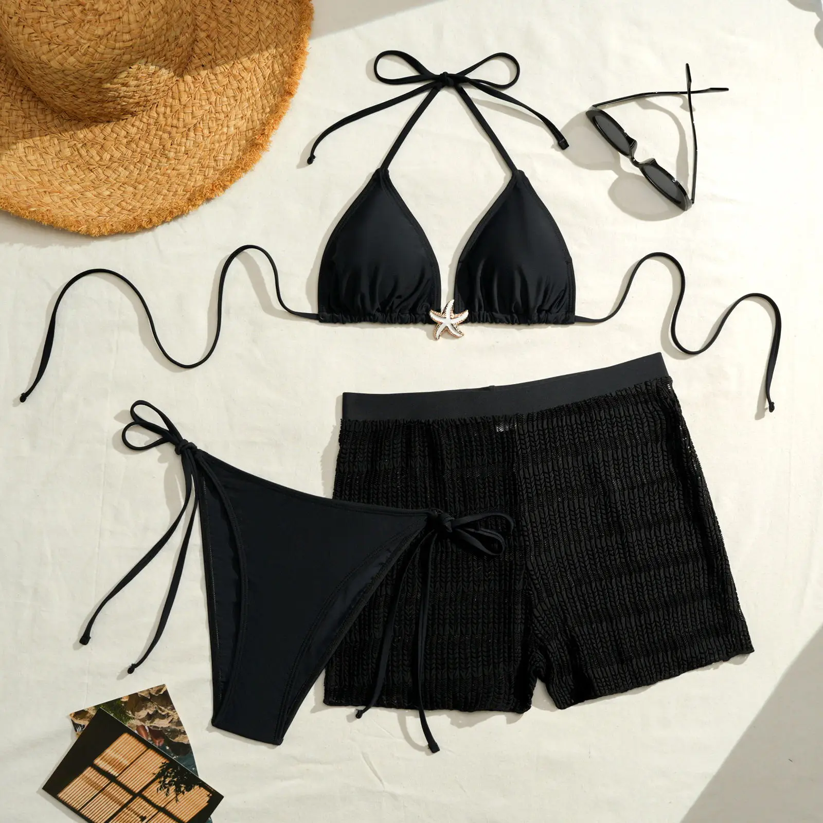 2026 مثلث سلسلة البيكينيات النساء 3 قطع ملابس السباحة الإناث و تنورة الشاطئ مثير ملابس السباحة الاستحمام السباحة لباس سباحة الشاطئ