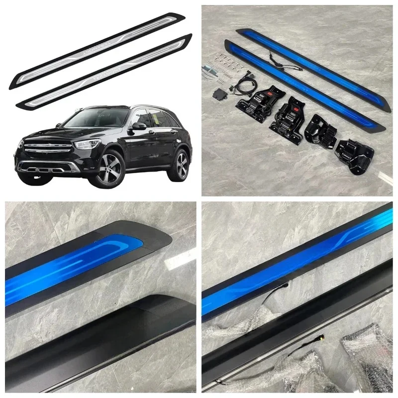 Auto PartsSTLF Automatic Electric Side Step Running Board Neon LED Lights For S-S GLC 260L 2022-2024