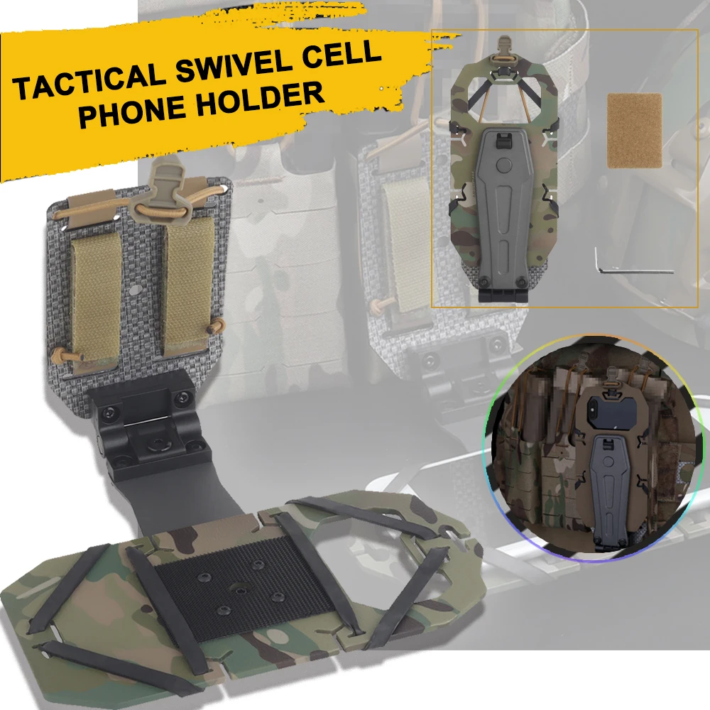 

Tactical Phone Holder MOLLE Folding Chest Mount 180Degree Free Rotatable Navigation Board Airsoft Plate Carrier Vest Attachments