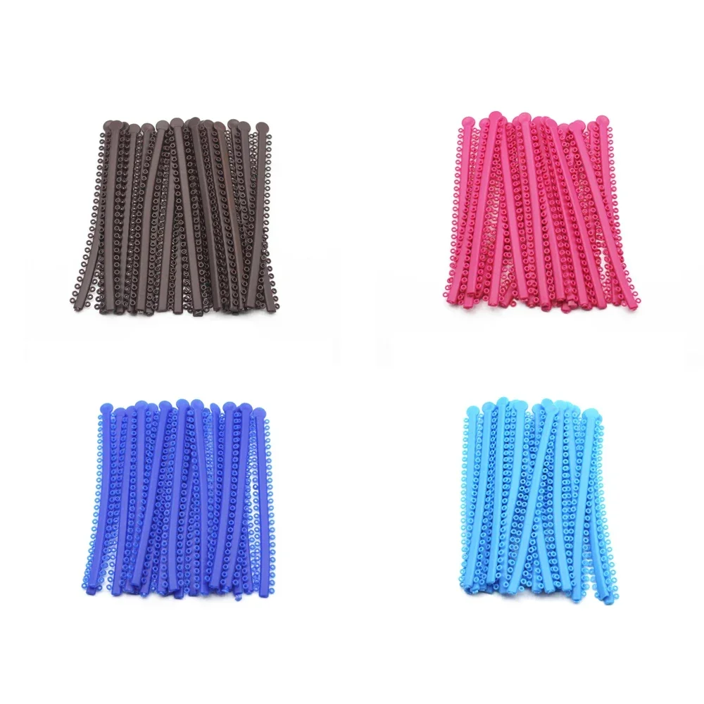 1000 Ties=20 Sticks Dental Orthodontic Elastic Ligature Ties Colorful Bands for Brackets Braces Orthodontics Treatment