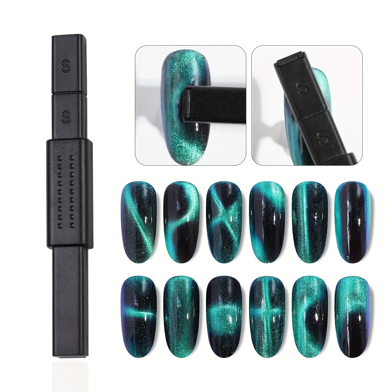 12 stks Magneet Stok Wand Set Voor 3D Magnetische Cat Eye Gel Bliksem & Pruimenbloesem Ontwerpen UV Gel Magneet stok Nail Art Gereedschap